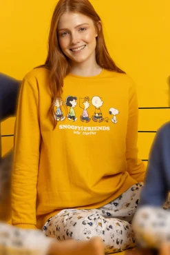 Pijama largo felpa Snoopy&Friends para mujer