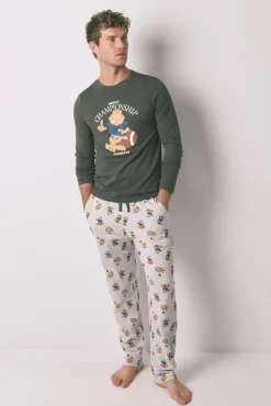 Pijama largo hombre 100% algodón "Garfield"
