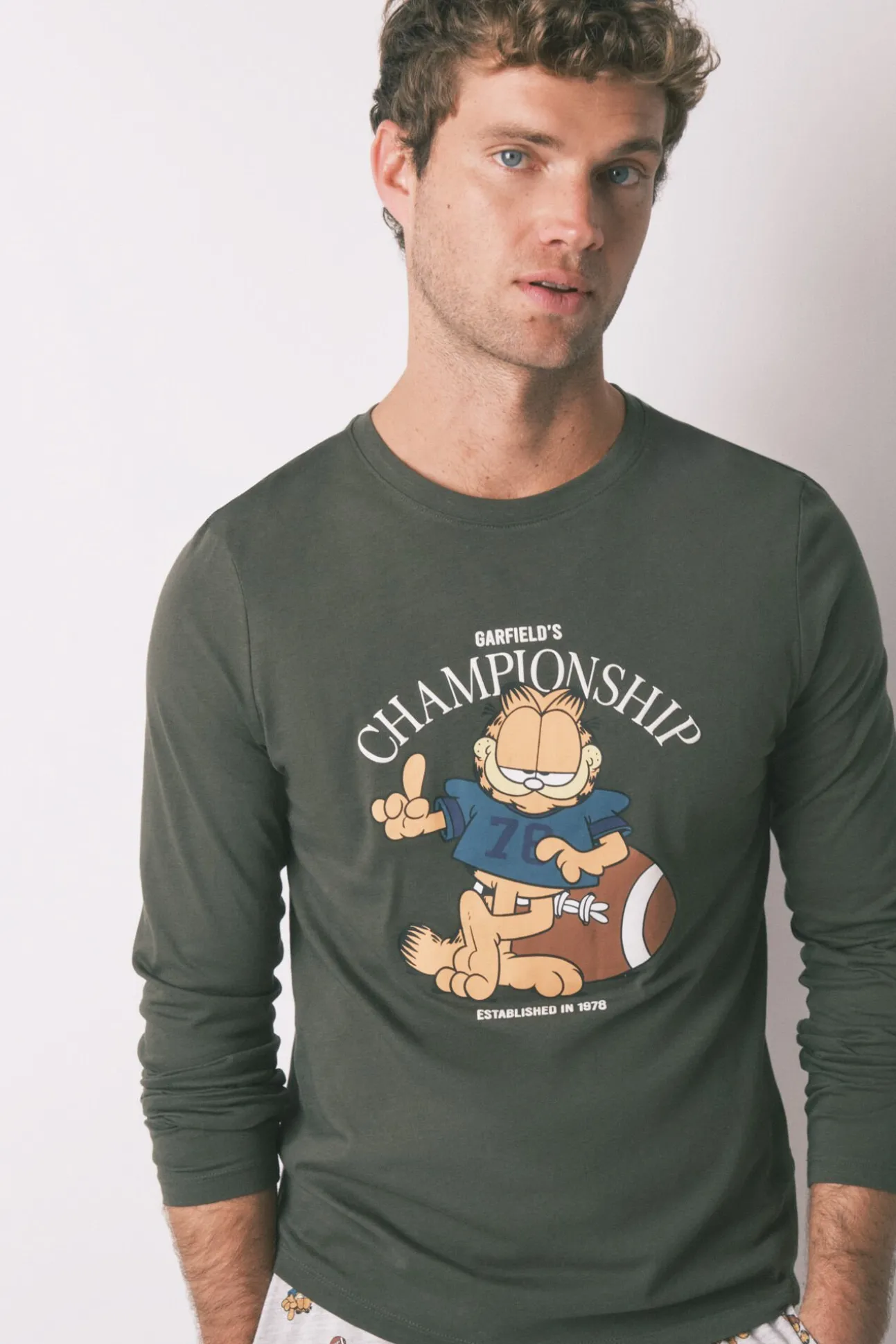 Pijama largo hombre 100% algodón "Garfield"