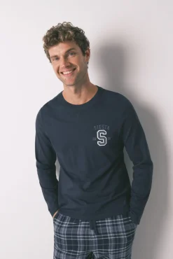 Pijama largo hombre 100% algodón cuadros