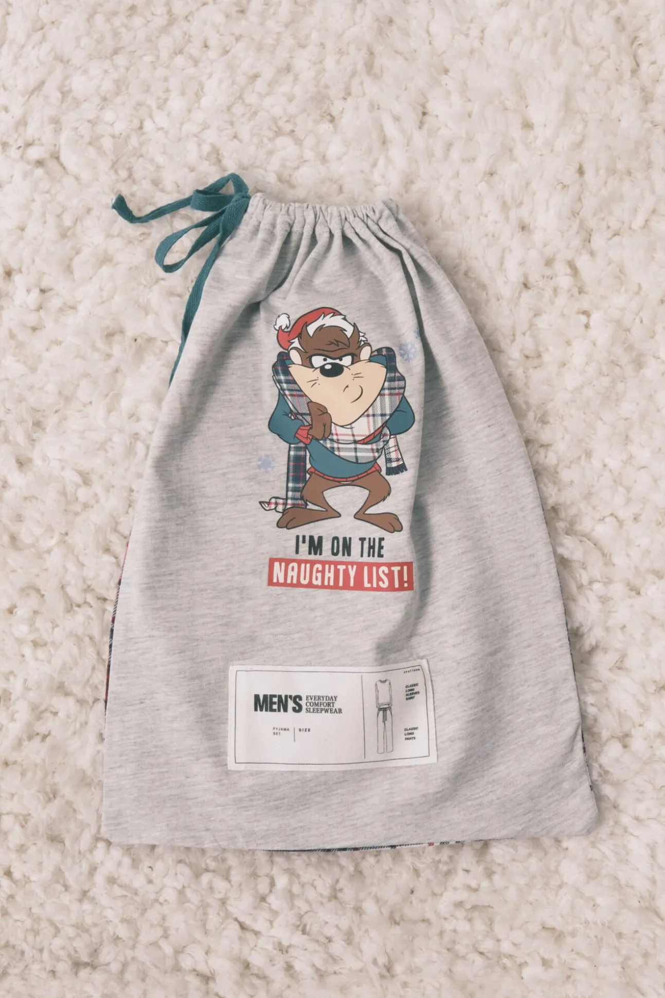 Pijama largo hombre 100% algodón "Taz"