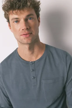 Pijama largo hombre 100% algodón verde cuadros