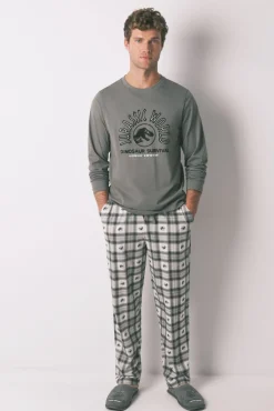Pijama largo hombre 100% algodón "Jurassic World"