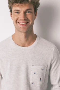 Pijama largo hombre 100% algodón gris ski