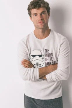 Pijama largo hombre polar gris Star Wars