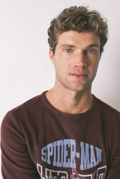 Pijama largo hombre polar rojo Spiderman