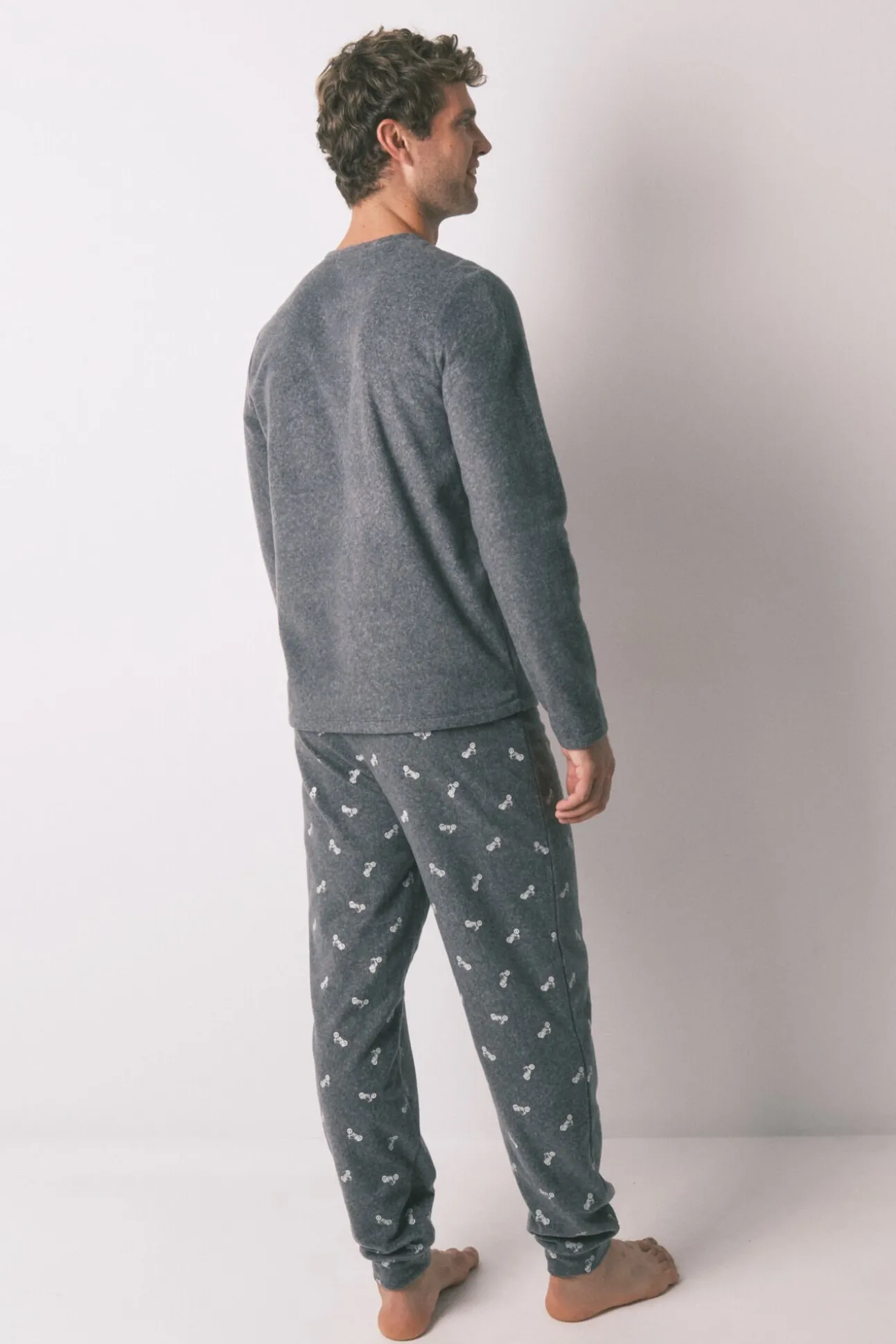 Pijama largo hombre polar "Motorcycle"