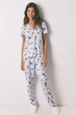 Pijama largo manga corta Snoopy super soft