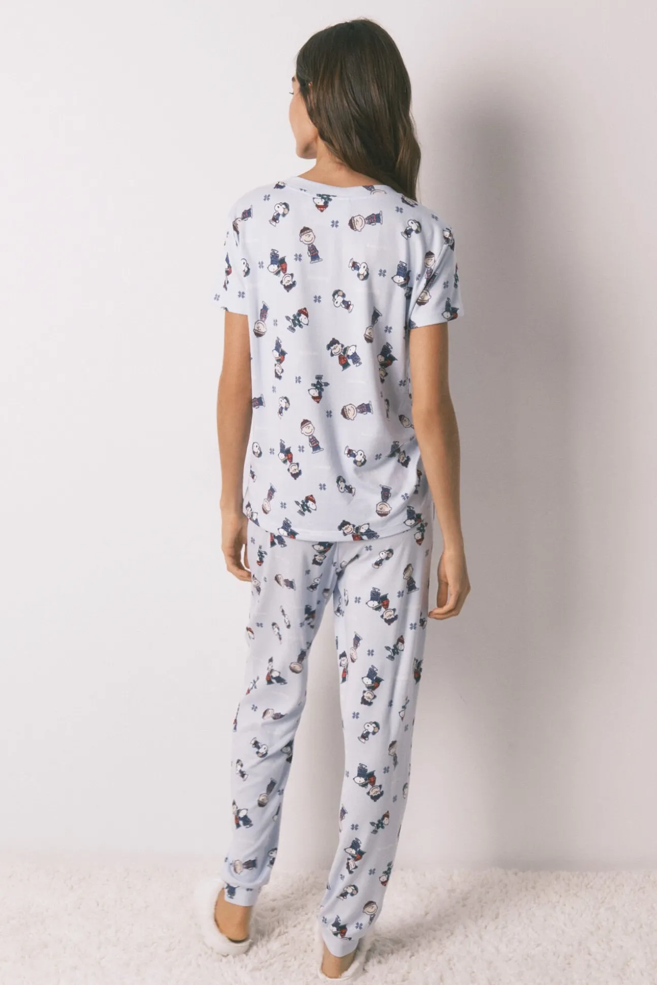Pijama largo manga corta Snoopy super soft