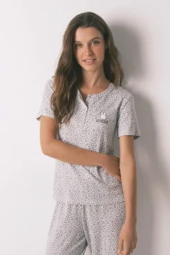 Pijama largo manga corta estampado animal Miffy