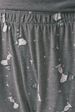 Pijama largo manga corta 100% algodón Snoopy
