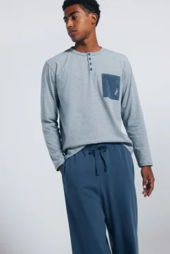 Pijama largo microraya borado galgo