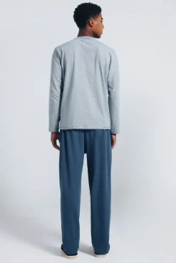 Pijama largo microraya borado galgo