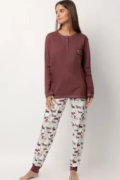 Pijama largo perro salchicha para mujer