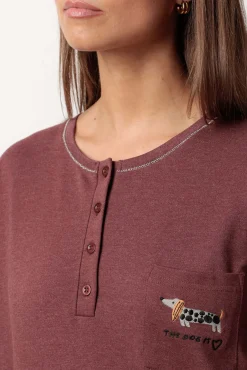 Pijama largo perro salchicha para mujer