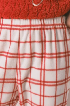 Pijama largo polar cuadros rojo Snoopy