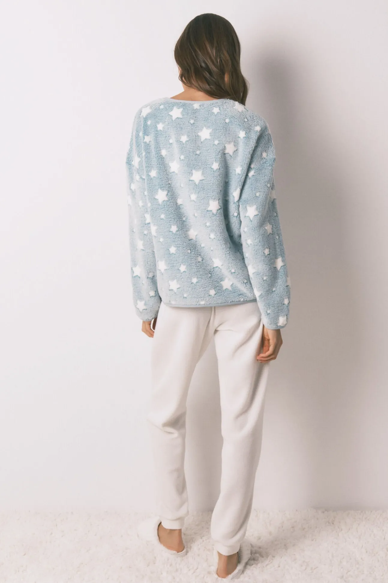 Pijama largo polar mousse estrellas