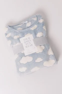 Pijama largo polar mousse nubes