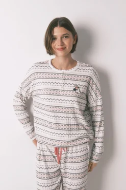 Pijama largo punto cálido suave cenfas Mickey