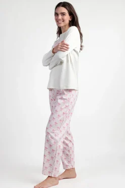 Pijama largo rayas lazos Barbie 100% algodón