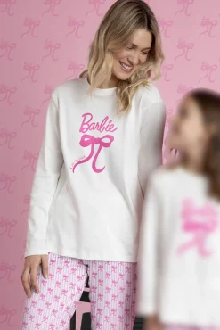 Pijama largo rayas lazos Barbie 100% algodón
