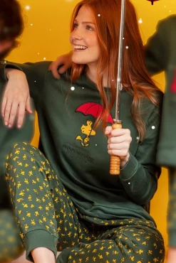 Pijama largo Snoopy 100% algodón para mujer