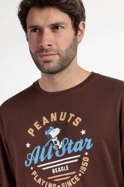 Pijama largo Snoopy 100% algodón para hombre