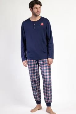 Pijama largo Snoopy cuadros 100% algodón