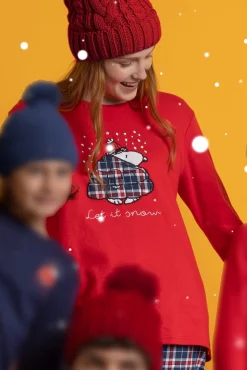 Pijama largo Snoopy cuadros 100% algodón