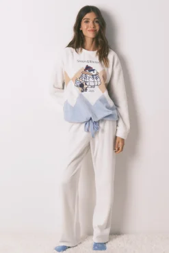 Pijama largo Snoopy polar mousse