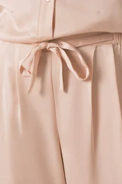 Pijama largo strass satén naranja