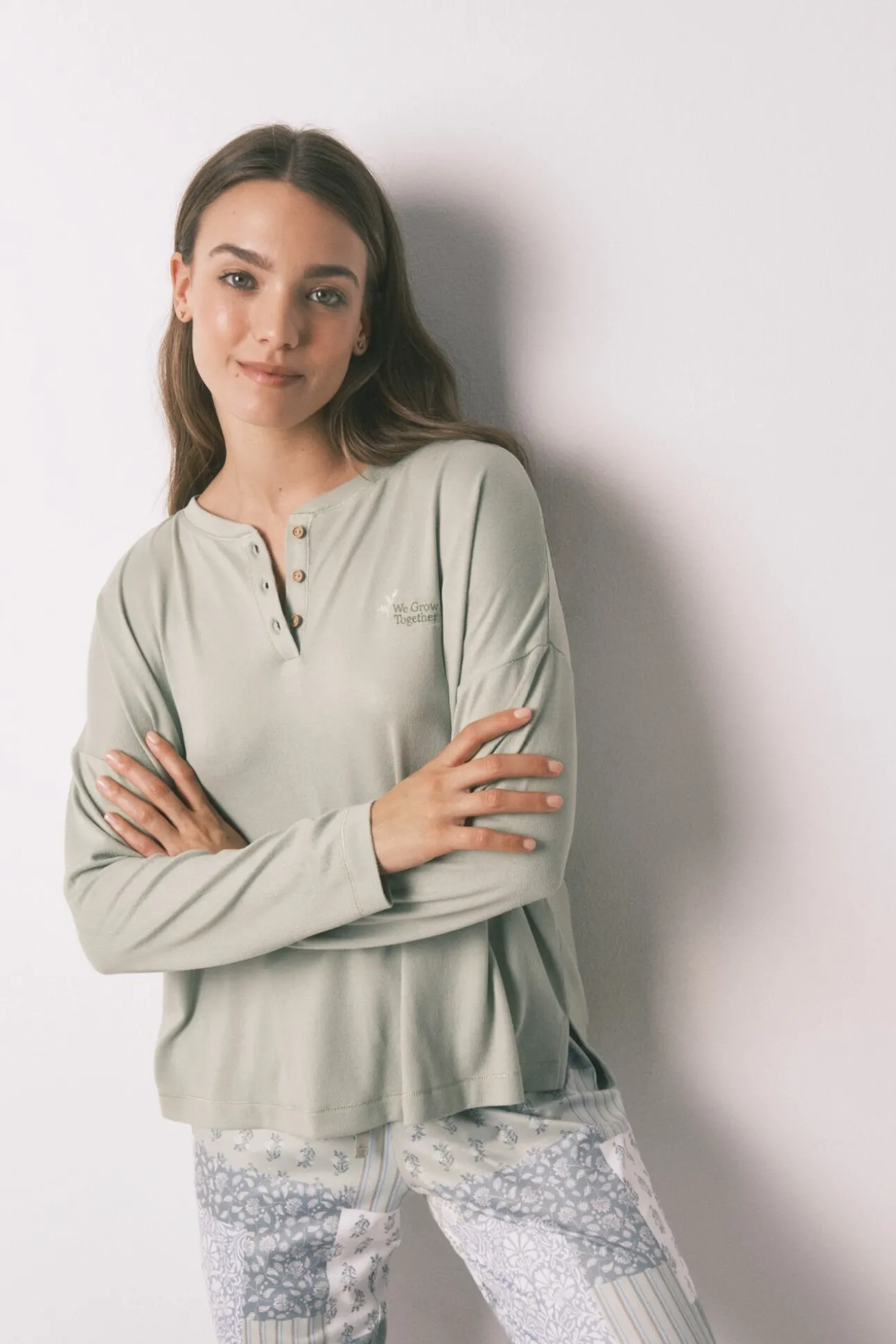 Pijama largo super soft patchwork