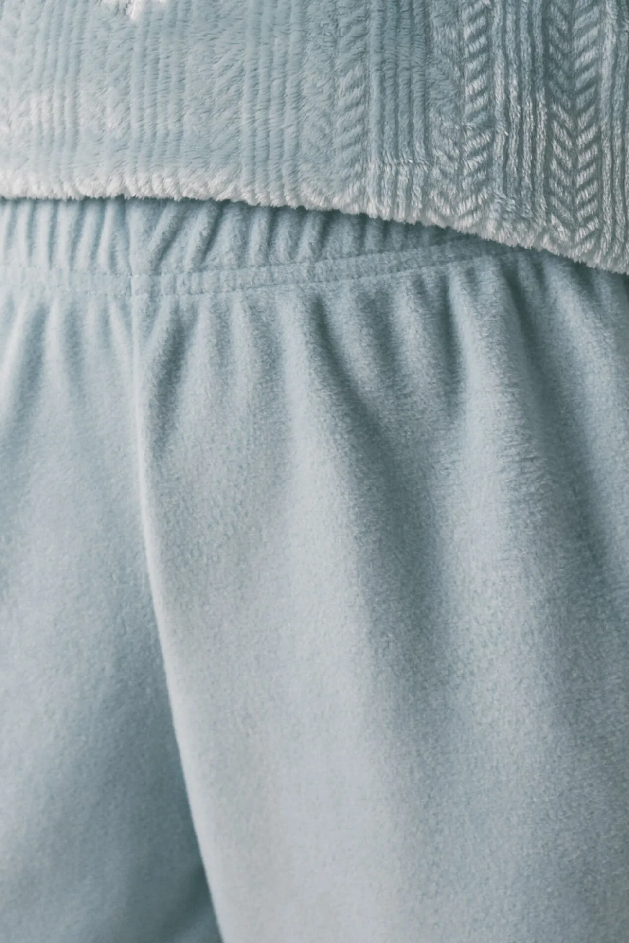 Pijama largo terciopelo textura azul