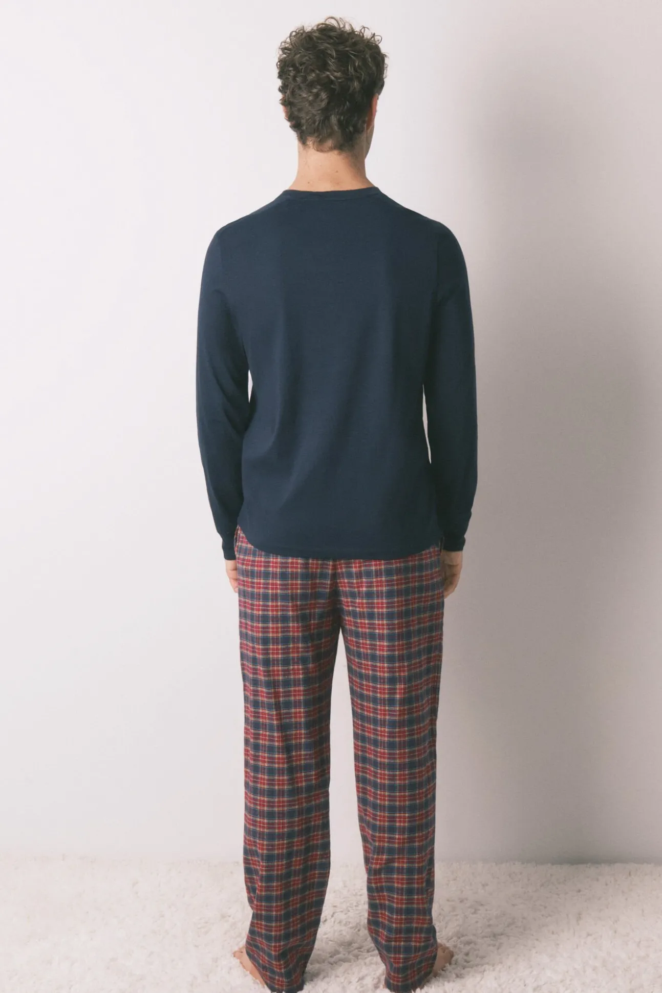 Pijama masculino cuadros 100% algodón