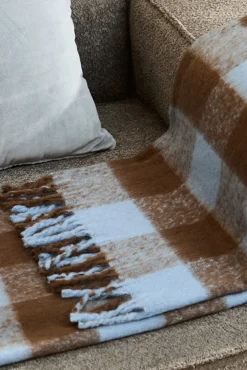 Plaid de algodón a cuadros marrones Oslo