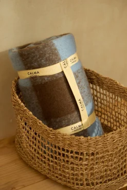 Plaid de algodón a cuadros marrones Oslo