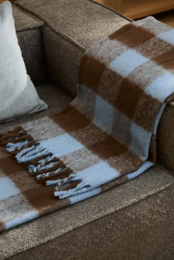 Plaid de algodón a cuadros marrones Oslo