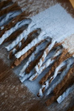 Plaid de algodón a cuadros marrones Oslo