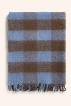 Plaid de algodón a cuadros marrones Oslo