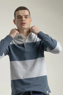 Polo algodón rugby franjas