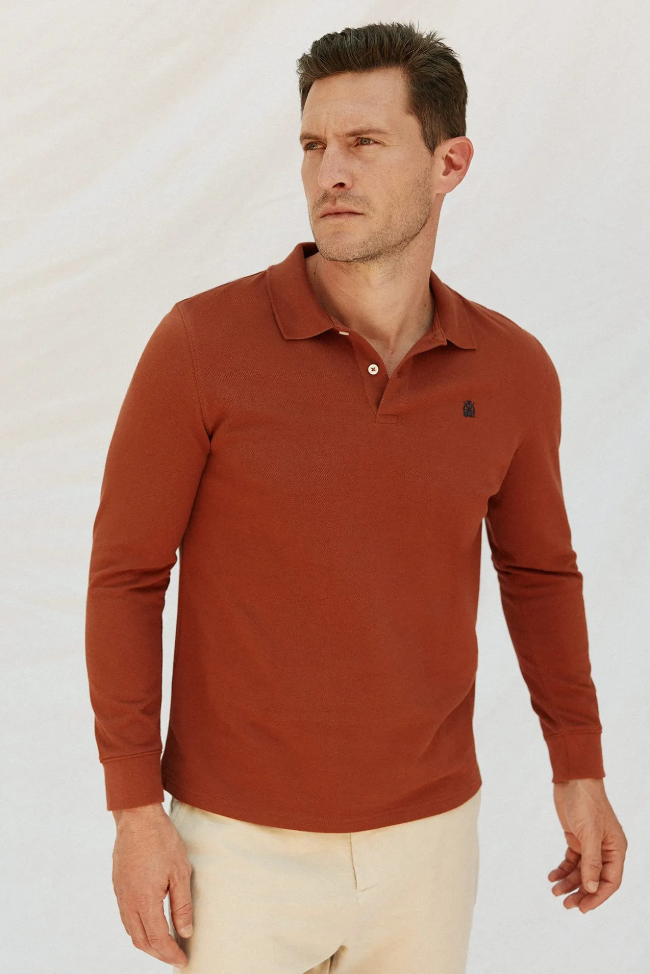 Polo básico manga larga