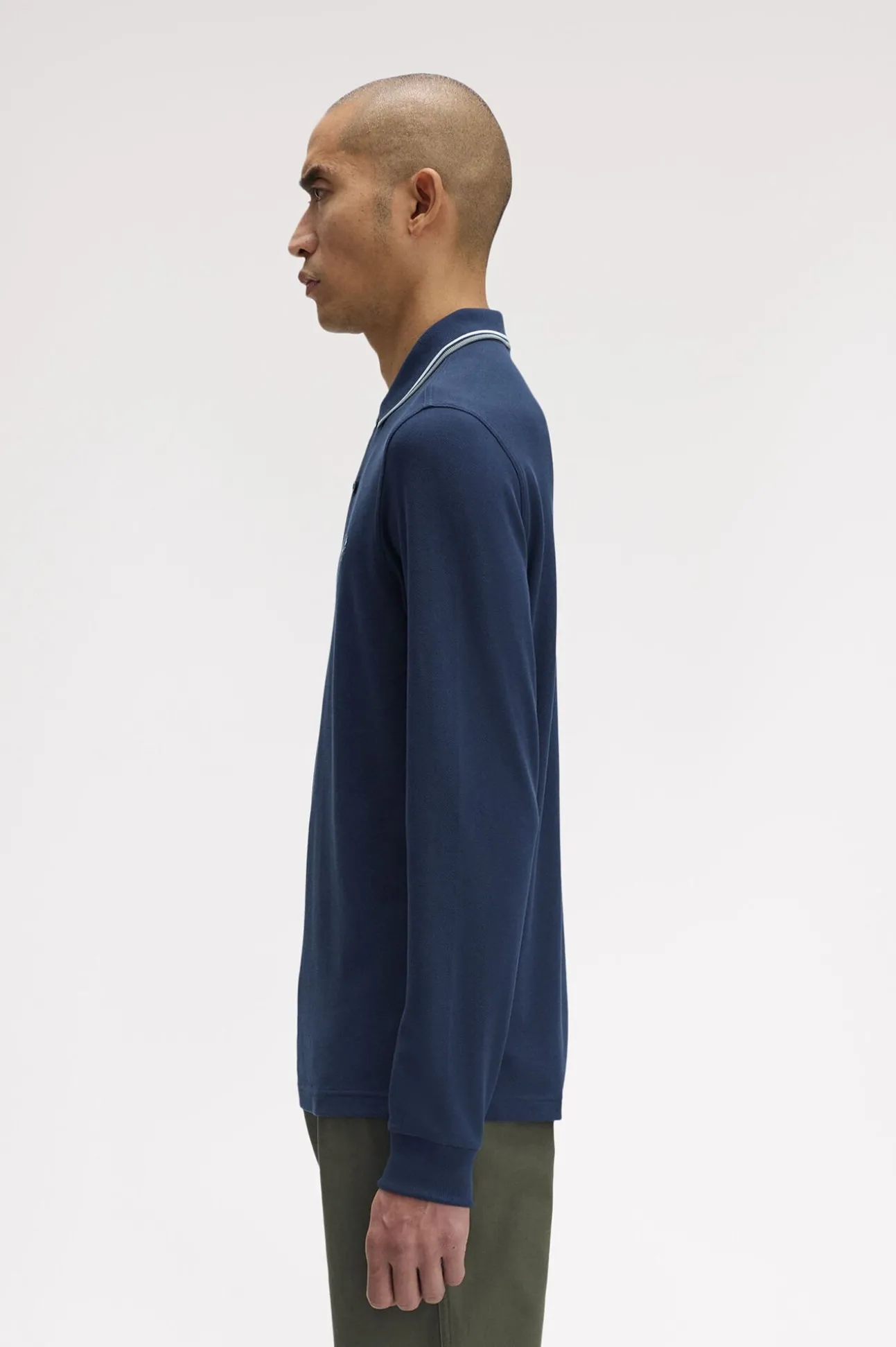 Polo de hombre de piqué de manga larga