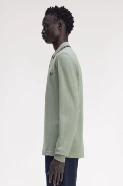 Polo de hombre de piqué de manga larga