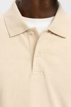 Polo jacquard de manga larga 100% algodón orgánico