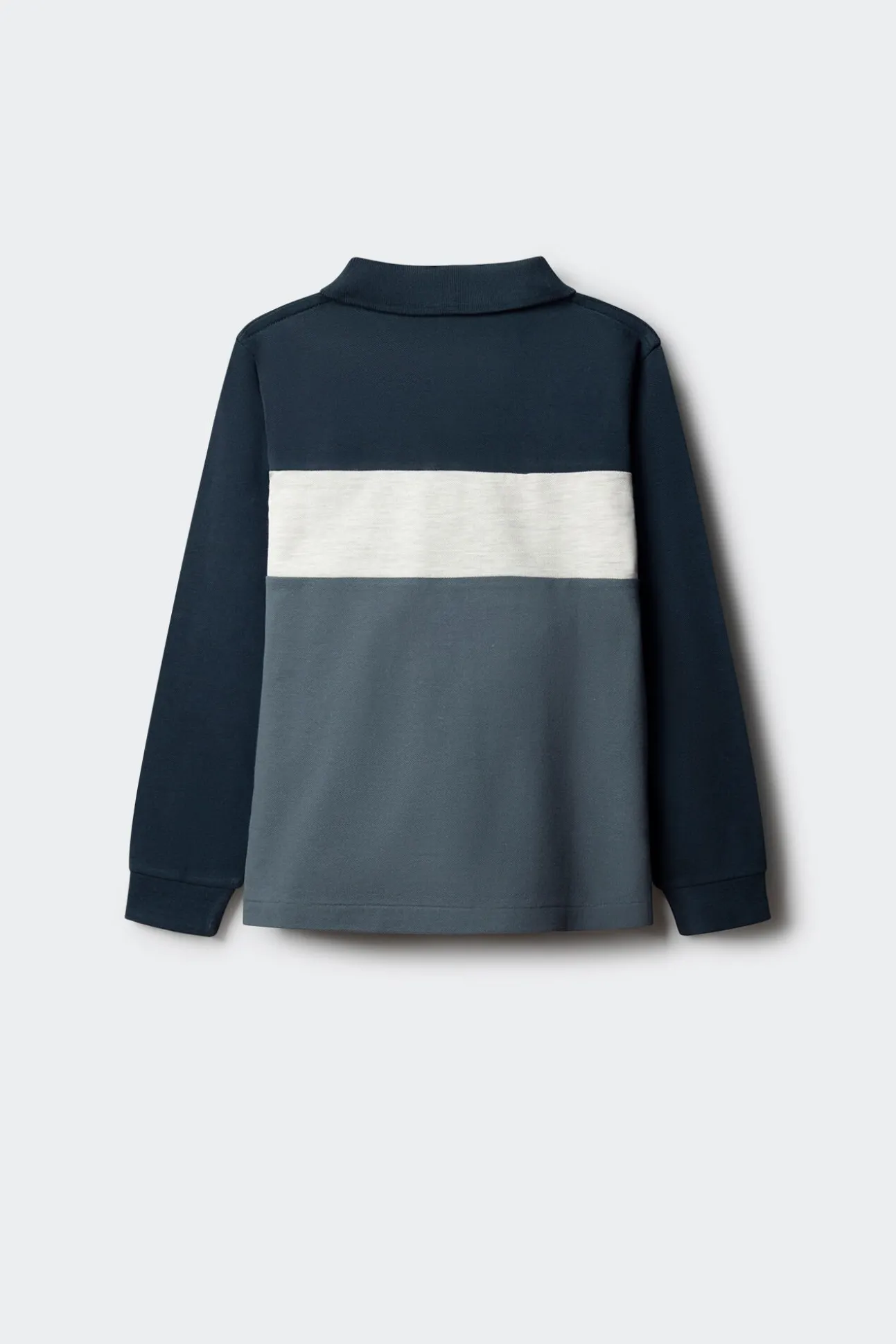 Polo manga larga color block niño
