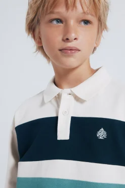 Polo manga larga detalle rayas niño