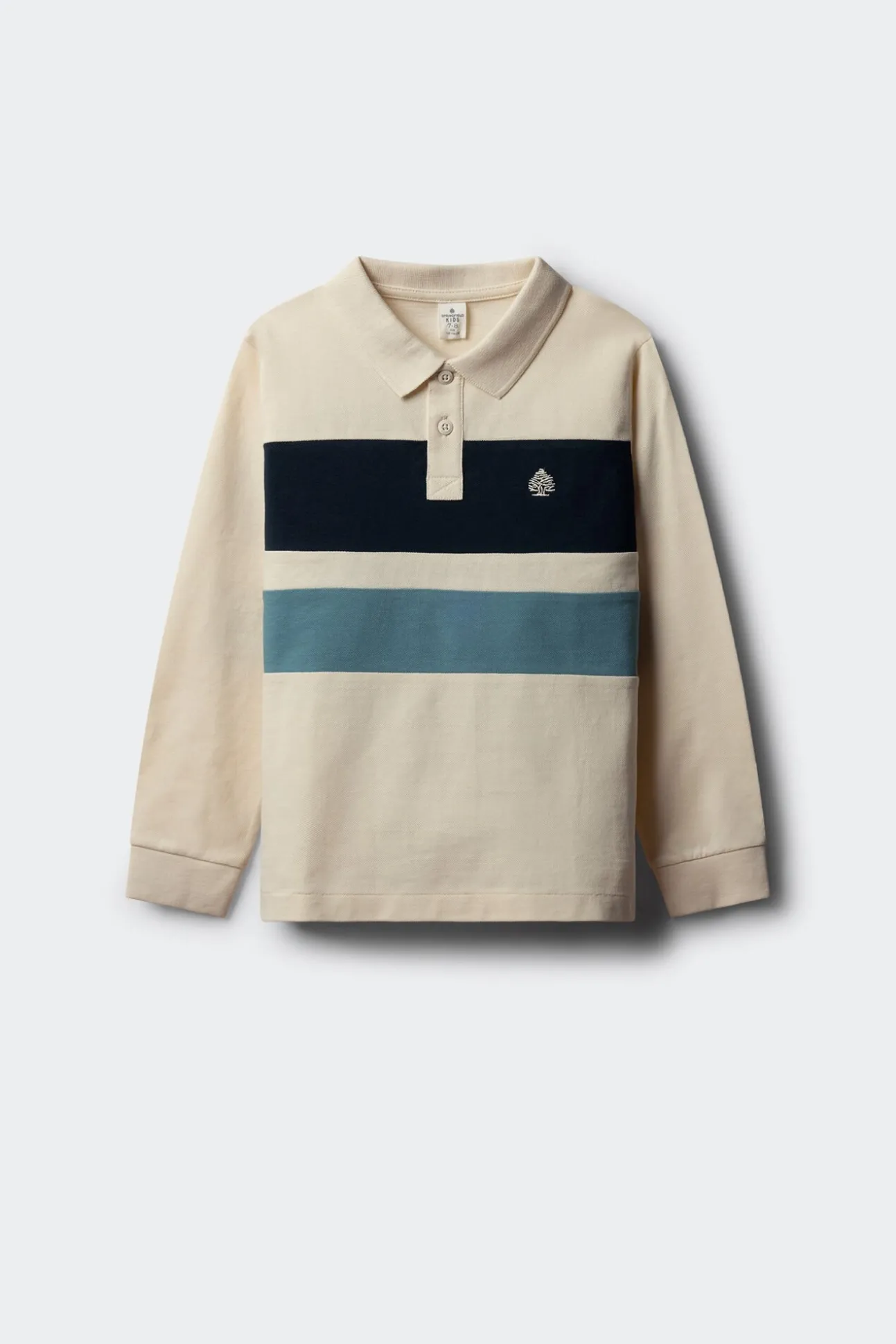 Polo manga larga detalle rayas niño