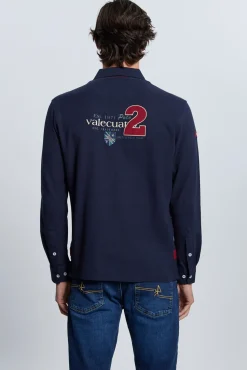 Polo modelo caballos azul marino