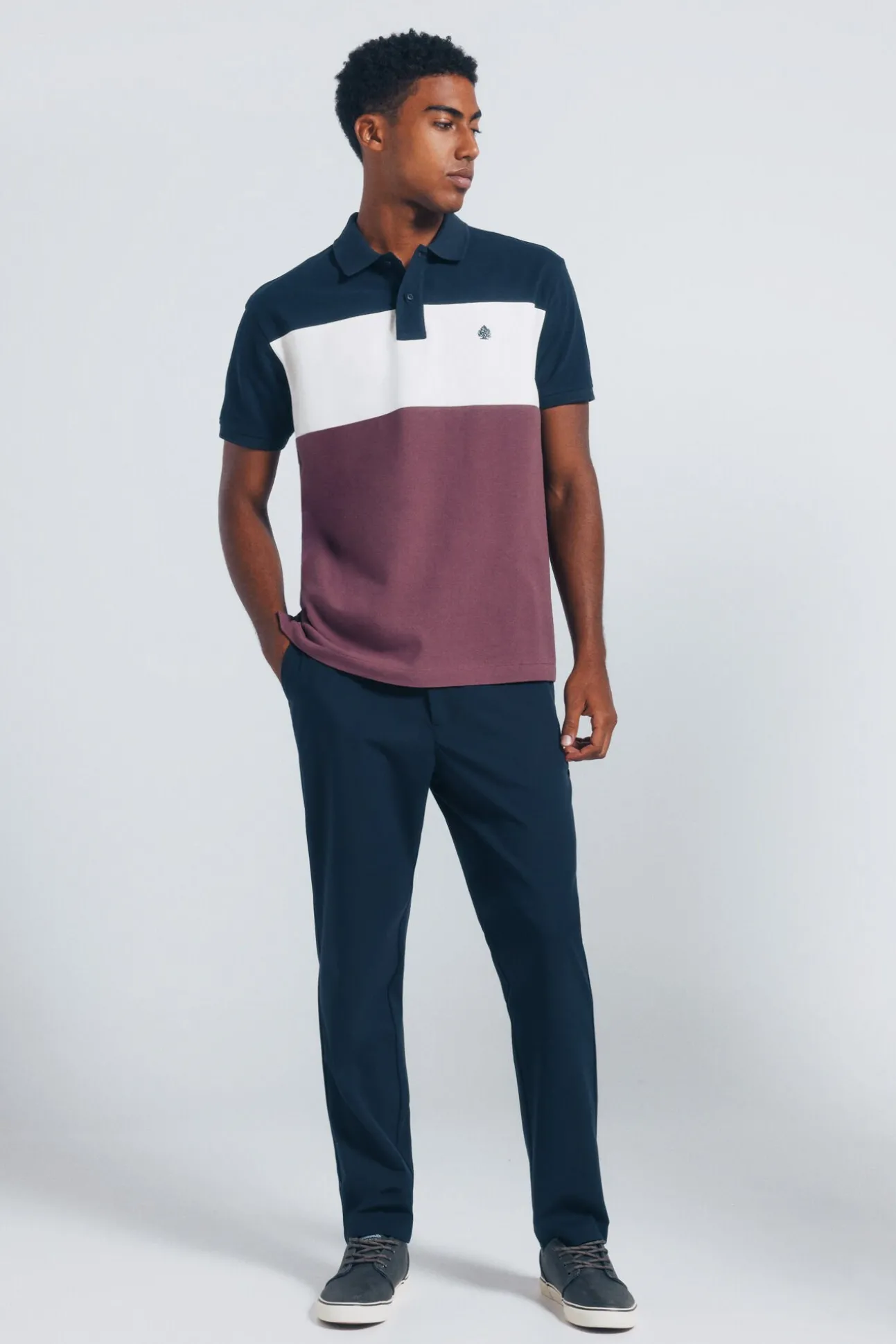 Polo piqué bloques color regular fit