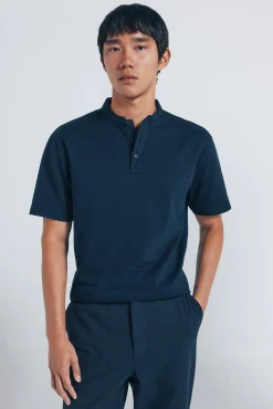 Polo piqué cuello mao regular fit